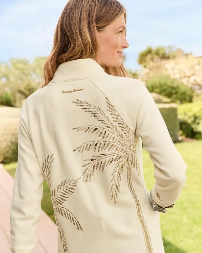 Tommy Bahama Sweatshirts Aruba Portico Palma Embroidered FullZip Sweatshirt Coconut 8211 Women Tommy Bahama Sweatshirts Aruba Portico Palma Embroidered FullZip Sweatshirt Coconut 8211 Women