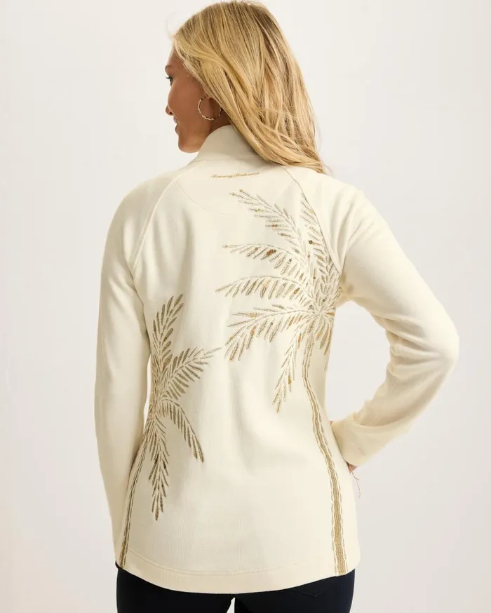 Tommy Bahama Sweatshirts Aruba Portico Palma Embroidered FullZip Sweatshirt Coconut 8211 Women Tommy Bahama Sweatshirts Aruba Portico Palma Embroidered FullZip Sweatshirt Coconut 8211 Women