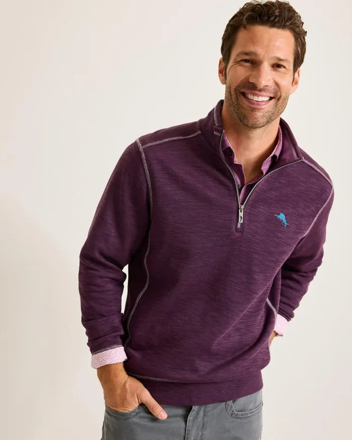 Tommy Bahama Sweatshirts Tobago Bay HalfZip Sweatshirt Blackberry Fizz 8211 Men