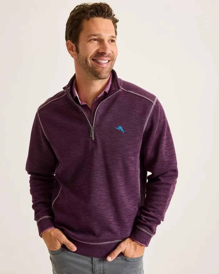 Tommy Bahama Sweatshirts Tobago Bay HalfZip Sweatshirt Blackberry Fizz 8211 Men