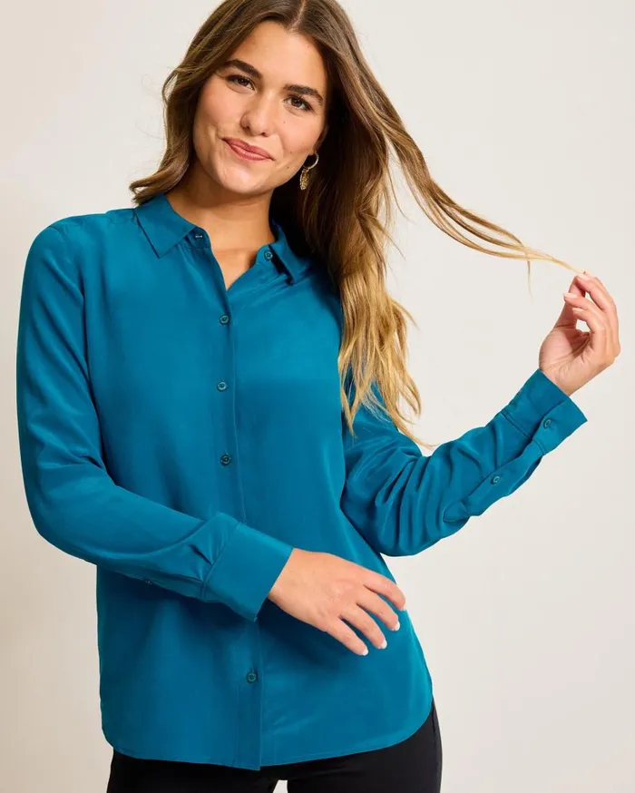 Tommy Bahama Tops and Shirts Classic LongSleeve Silk Shirt Academy 8211 Women Tommy Bahama Tops and Shirts Classic LongSleeve Silk Shirt Academy 8211 Women
