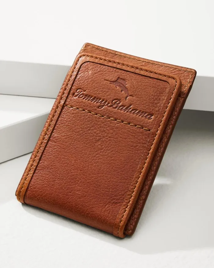 Tommy Bahama Wallets and Tech Accessories Crunch Wide Magnetic Wallet Tan 8211 Men