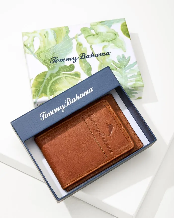 Tommy Bahama Wallets and Tech Accessories Crunch Wide Magnetic Wallet Tan 8211 Men