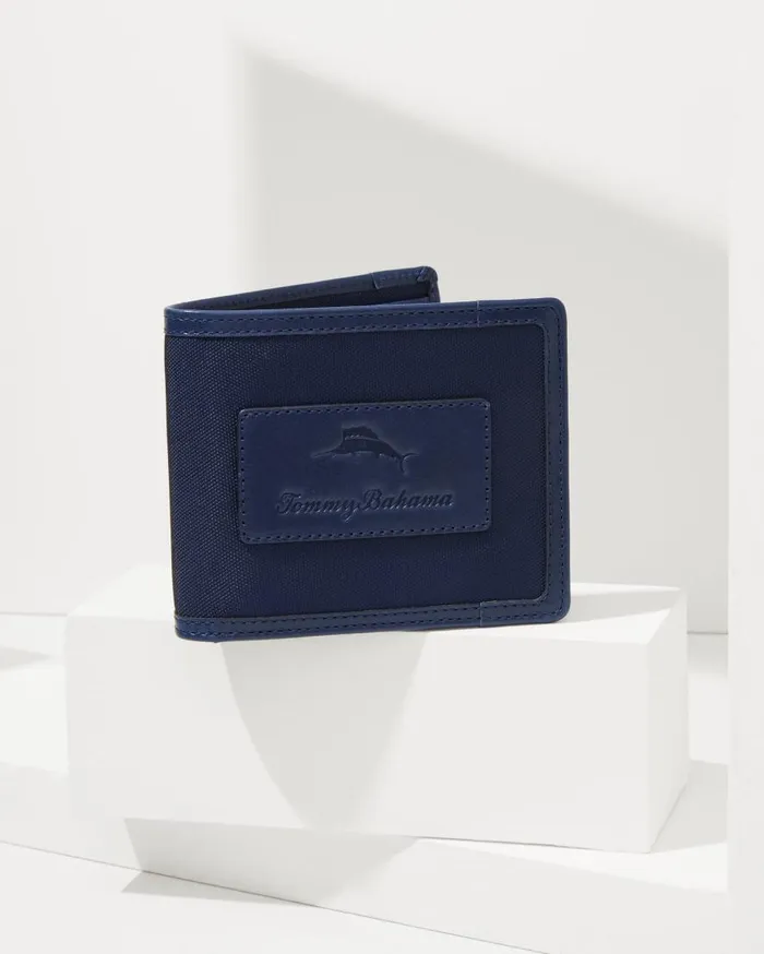 Tommy Bahama Wallets and Tech Accessories Passcase Wallet With Patch Logo Navy 8211 Men
