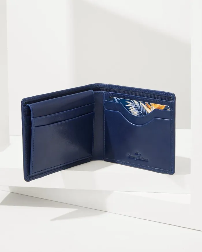 Tommy Bahama Wallets and Tech Accessories Passcase Wallet With Patch Logo Navy 8211 Men
