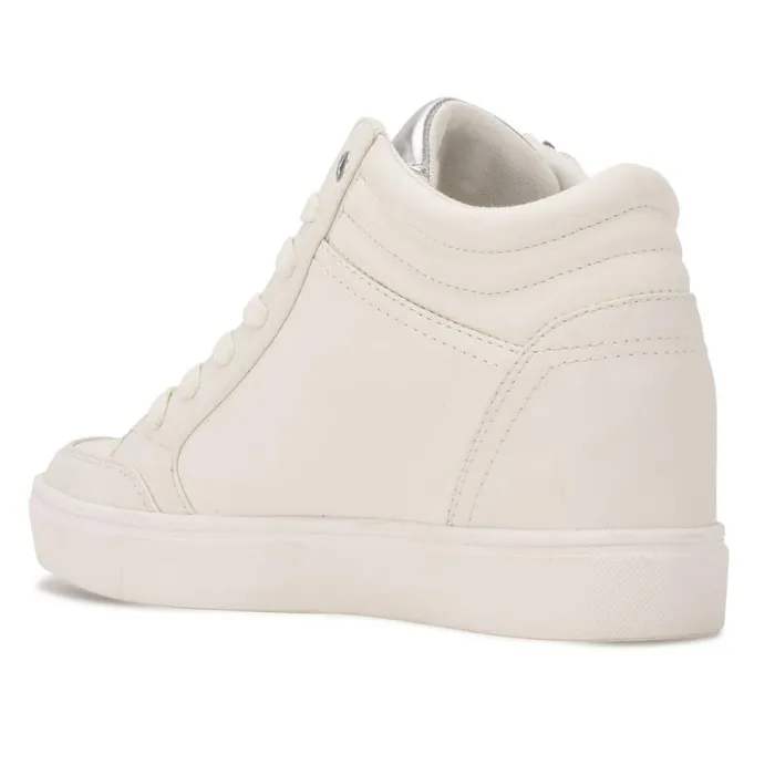 Tons High Top Hidden Wedge Sneakers Whitesilver Women Nine West Flats