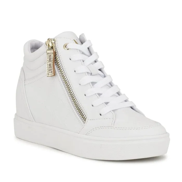 Tons High Top Hidden Wedge Sneakers White Women Nine West Flats Tons High Top Hidden Wedge Sneakers White Women Nine West Flats