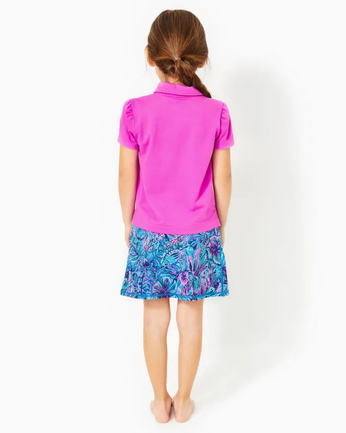 Tops and Bottoms Girls Lilly Pulitzer UPF 50 Luxletic Girls Mini Maryana Skort Breakwater Blue Shells N Bells Tops and Bottoms Girls Lilly Pulitzer UPF 50 Luxletic Girls Mini Maryana Skort Breakwater Blue Shells N Bells