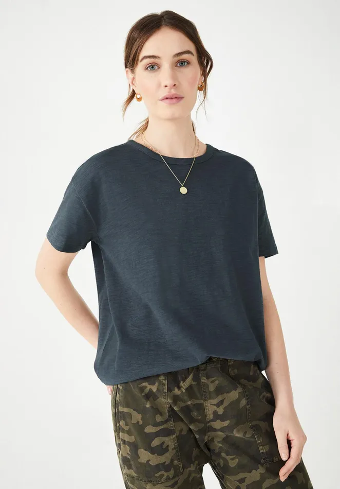 Tops and TShirts Women Hush Boxy Crew Tee Washed Black