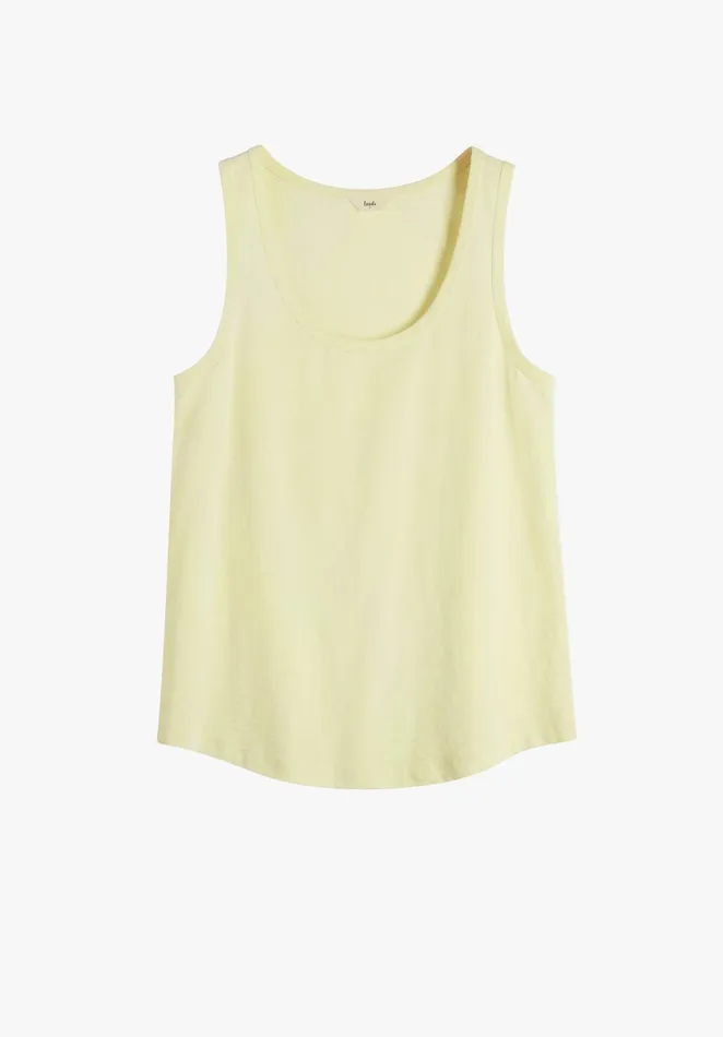 Tops and TShirts Women Hush Cotton Slub Tank Top Sorbet Yellow