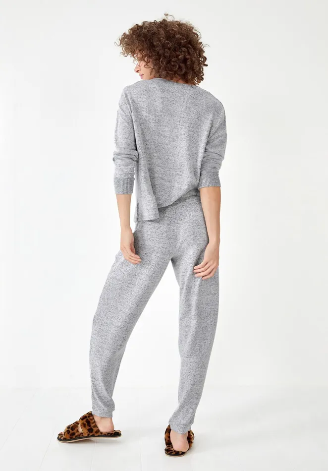 Tops and TShirts Women Hush Elle Supersoft Henley Top Palest Grey Marl