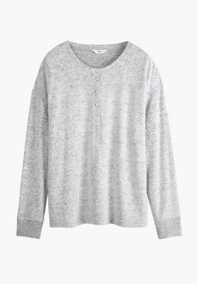 Tops and TShirts Women Hush Elle Supersoft Henley Top Palest Grey Marl