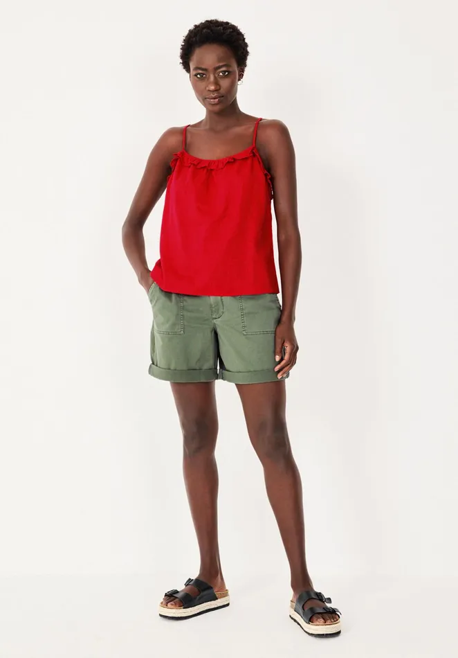 Tops and TShirts Women Hush Nora Frilled Top Cherry Red