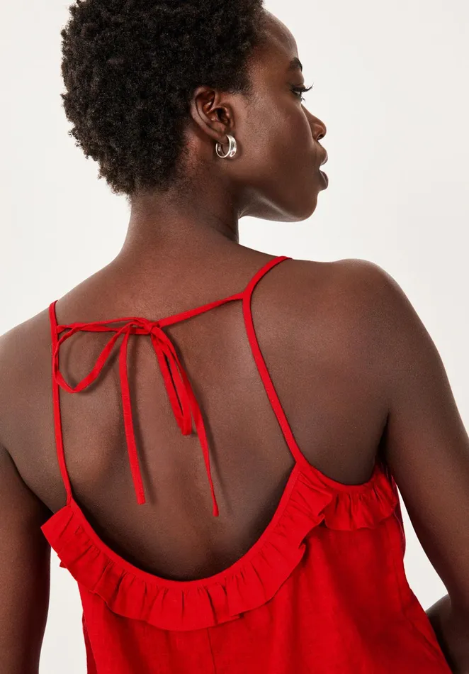 Tops and TShirts Women Hush Nora Frilled Top Cherry Red