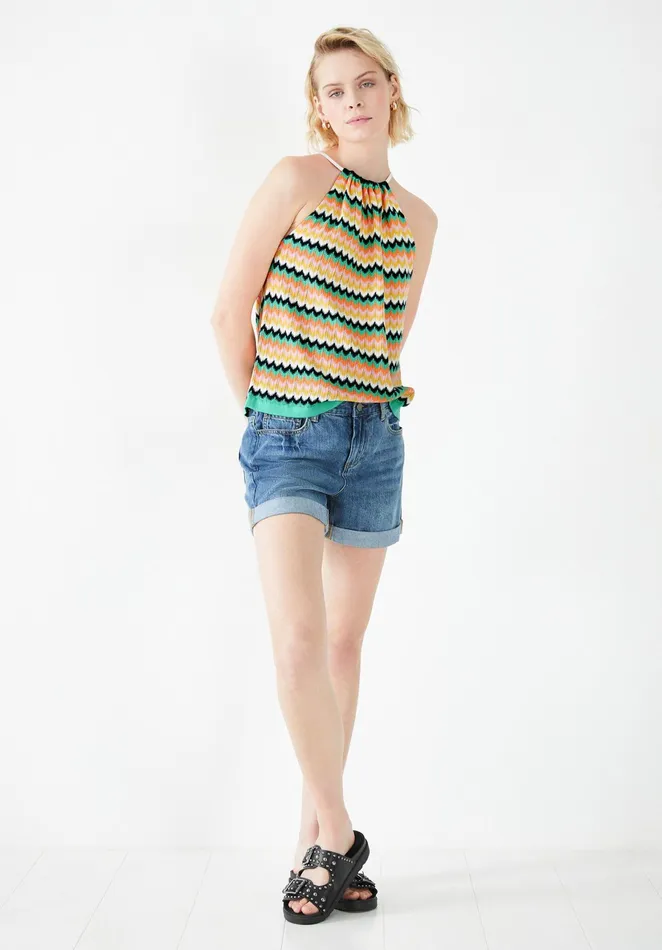 Tops and TShirts Women Hush Nora Halterneck Knitted Vest Ecrumulti