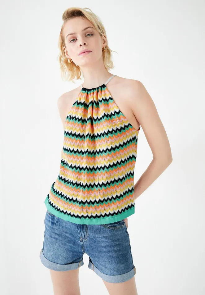 Tops and TShirts Women Hush Nora Halterneck Knitted Vest Ecrumulti