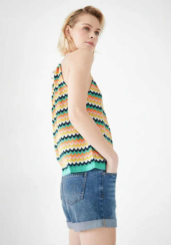 Tops and TShirts Women Hush Nora Halterneck Knitted Vest Ecrumulti