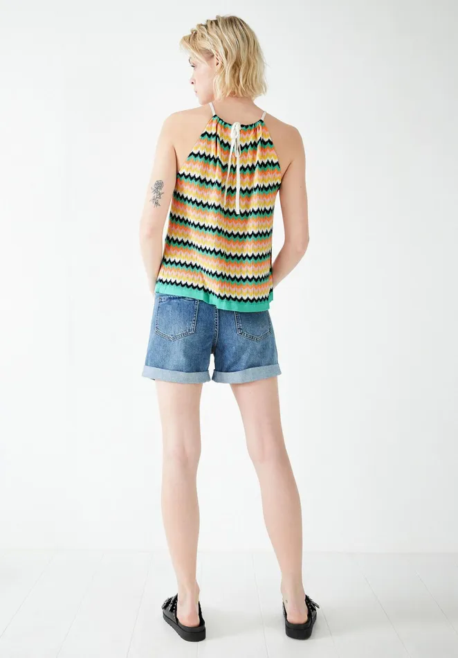 Tops and TShirts Women Hush Nora Halterneck Knitted Vest Ecrumulti