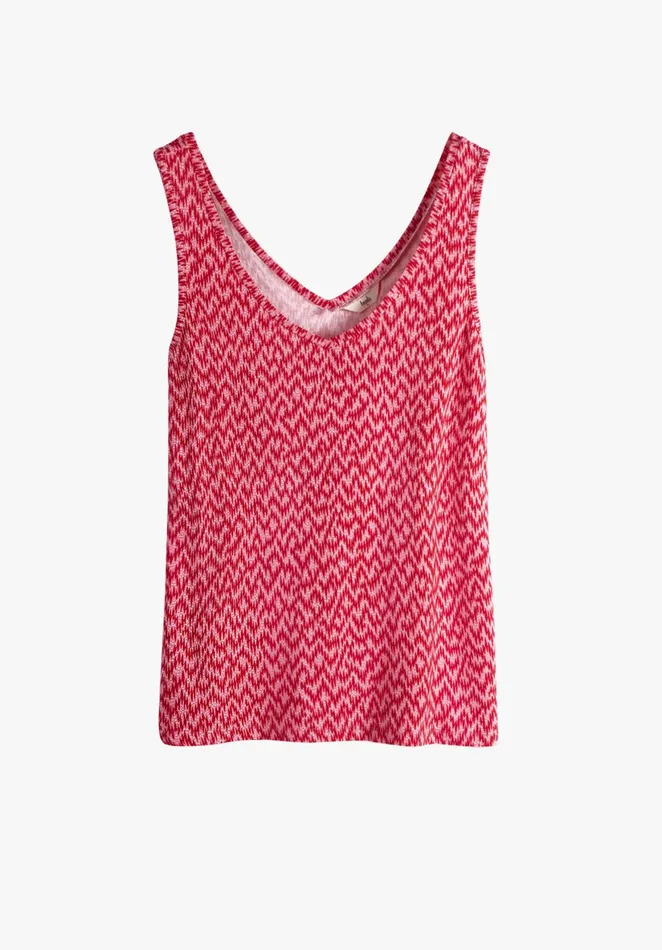 Tops and TShirts Women Hush Sally VNeck Jersey Vest Zig Zag Pink Red