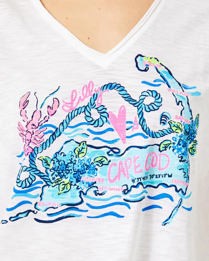 Tops Women Lilly Pulitzer Colie Graphic Tee Bali Blue Lilly Loves Cape Cod Graphic Tops Women Lilly Pulitzer Colie Graphic Tee Bali Blue Lilly Loves Cape Cod Graphic