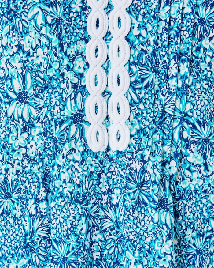 Tops Women Lilly Pulitzer Hollie Tunic Top Cumulus Blue Blooming Together Tops Women Lilly Pulitzer Hollie Tunic Top Cumulus Blue Blooming Together