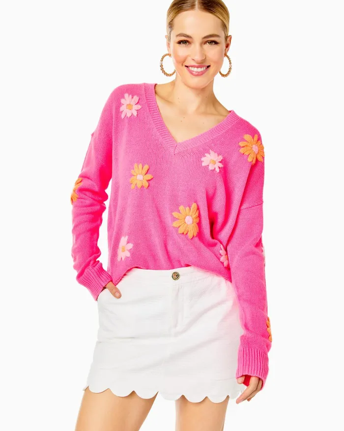 Tops Women Lilly Pulitzer Hollie Tunic Top Cumulus Blue Blooming Together Tops Women Lilly Pulitzer Hollie Tunic Top Cumulus Blue Blooming Together