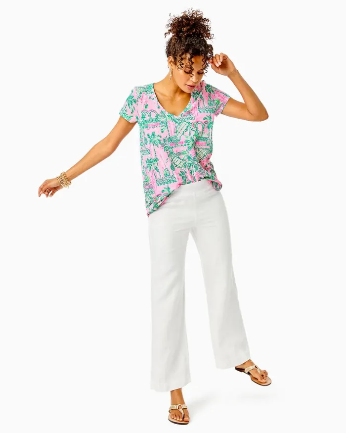 Tops Women Lilly Pulitzer Sea View Linen Button Down Top Pistachio Green Tops Women Lilly Pulitzer Sea View Linen Button Down Top Pistachio Green