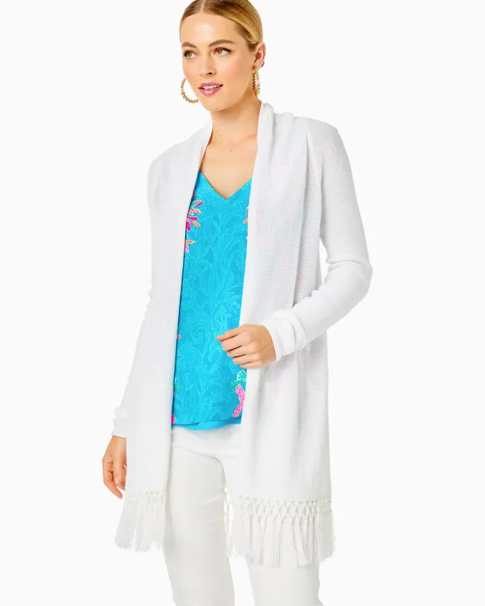 Tops Women Lilly Pulitzer Tatum Cardigan Resort White Tops Women Lilly Pulitzer Tatum Cardigan Resort White