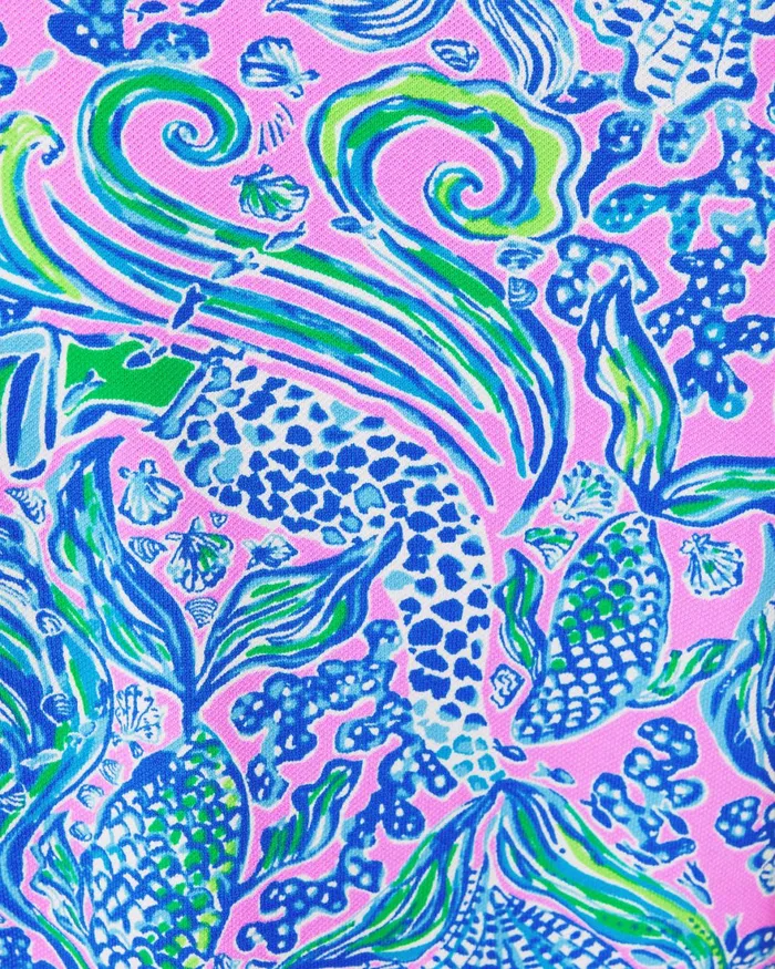 Tops Women Lilly Pulitzer UPF 50 Luxletic Frida Sleeveless Ruffle Polo Top Lilac Rose We Mermaid It Tops Women Lilly Pulitzer UPF 50 Luxletic Frida Sleeveless Ruffle Polo Top Lilac Rose We Mermaid It