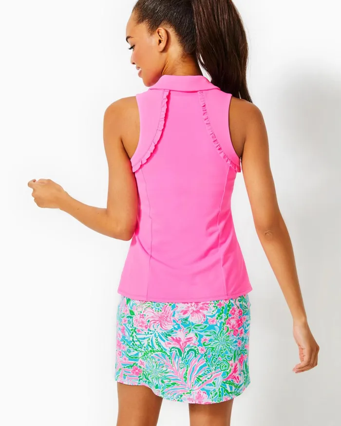 Tops Women Lilly Pulitzer UPF 50 Luxletic Martina Polo Top Havana Pink