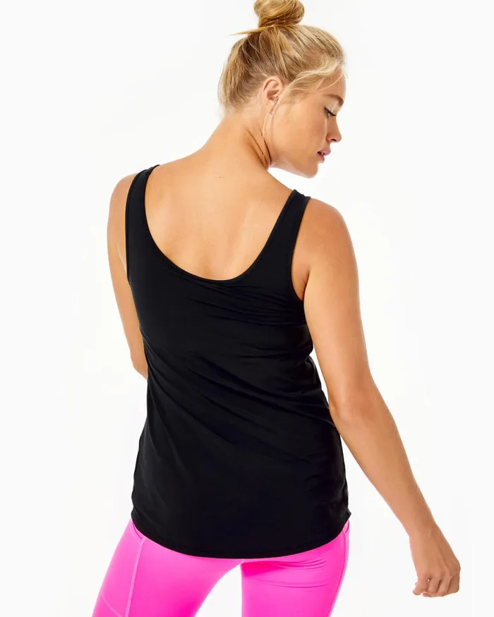 Tops Women Lilly Pulitzer UPF 50 Luxletic Sunray Bra Tank Top Onyx