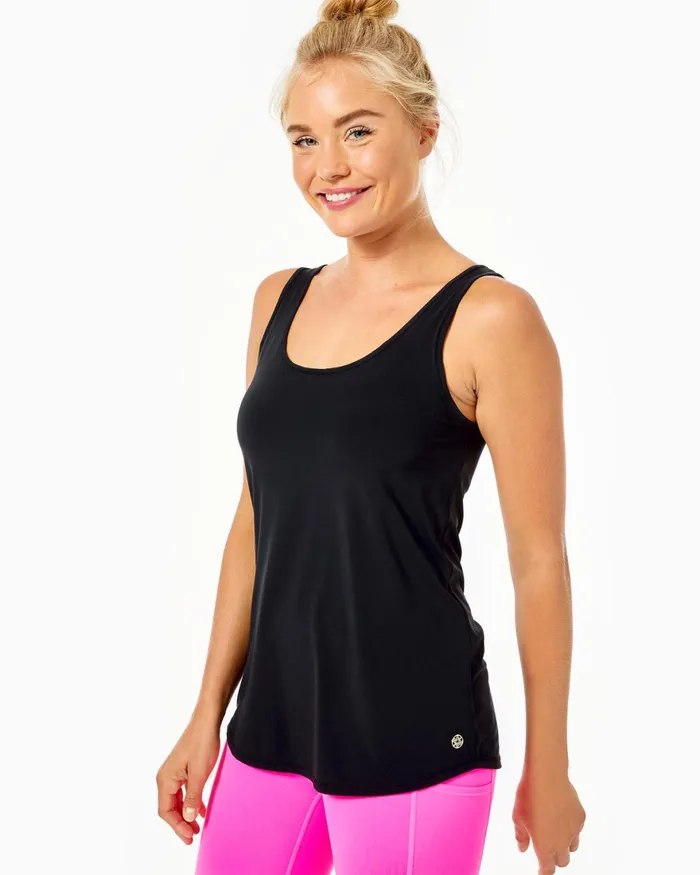 Tops Women Lilly Pulitzer UPF 50 Luxletic Sunray Bra Tank Top Onyx Tops Women Lilly Pulitzer UPF 50 Luxletic Sunray Bra Tank Top Onyx