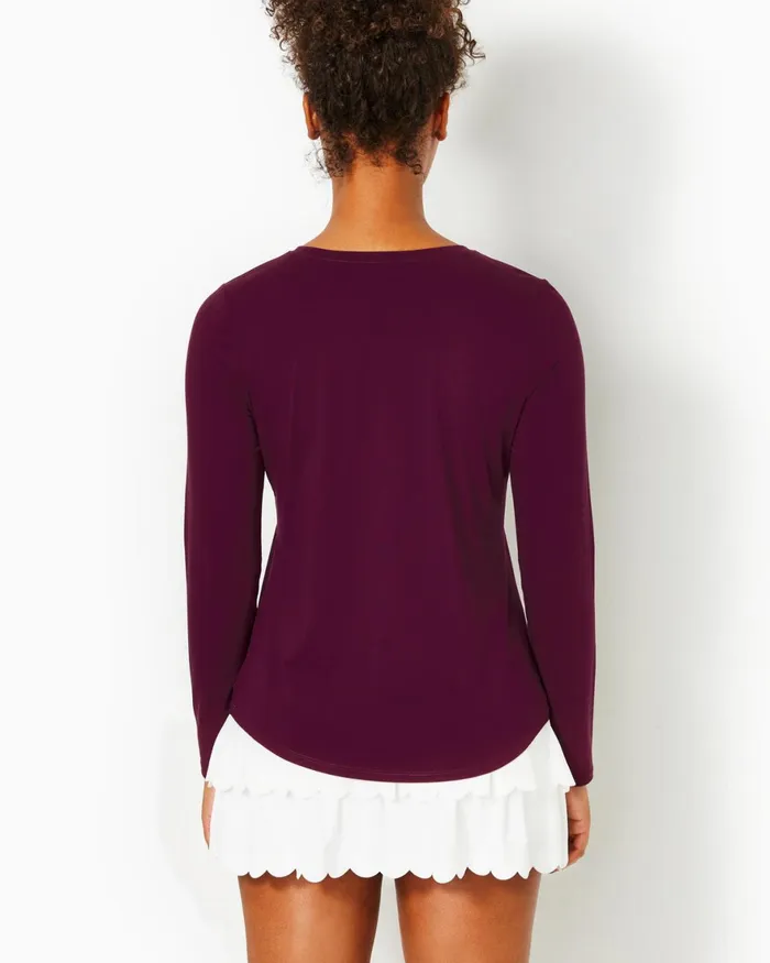Tops Women Lilly Pulitzer UPF 50 Luxletic Westley Long Sleeve Tee Amarena Cherry