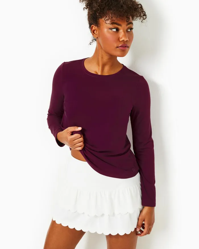 Tops Women Lilly Pulitzer UPF 50 Luxletic Westley Long Sleeve Tee Amarena Cherry