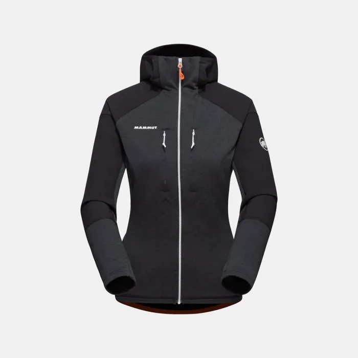 Tops Women Mammut Eiswand Advanced ML Hooded Jacket Black