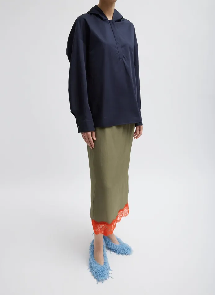 Tops Women Tibi Eco Poplin Hooded Shirt