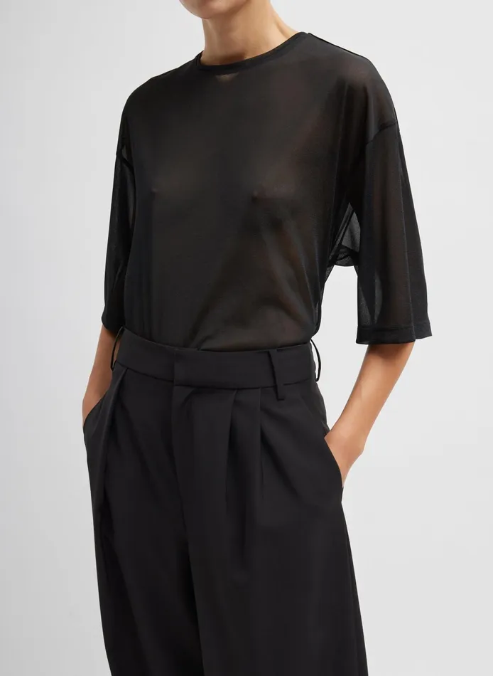 Tops Women Tibi Sheer Gauze Easy TShirt