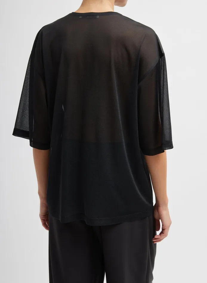 Tops Women Tibi Sheer Gauze Easy TShirt