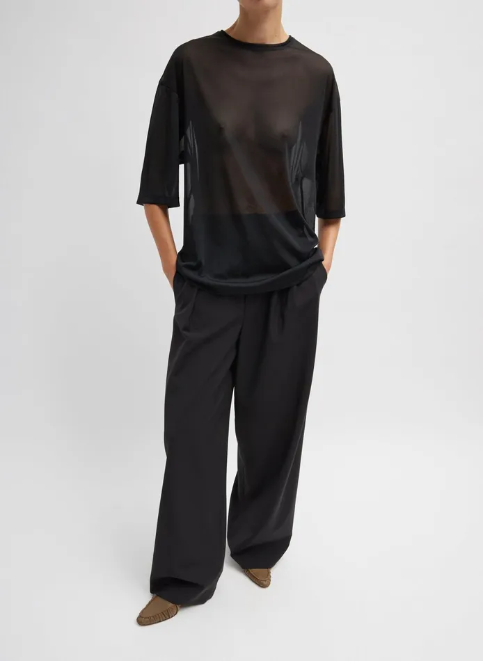 Tops Women Tibi Sheer Gauze Easy TShirt