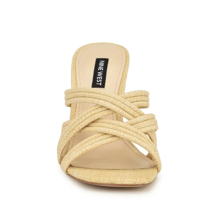 Tracee Heeled Slide Sandals Natural Women Nine West Heels