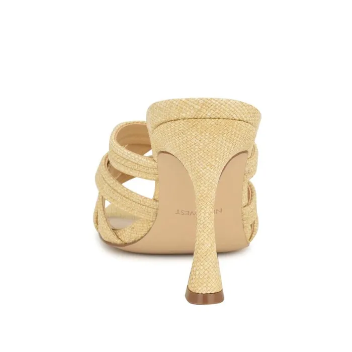 Tracee Heeled Slide Sandals Natural Women Nine West Heels