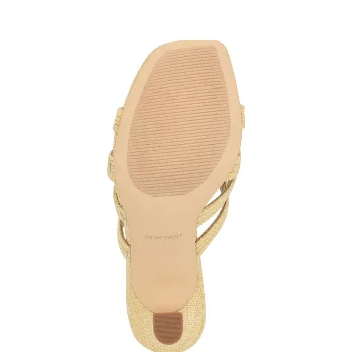 Tracee Heeled Slide Sandals Natural Women Nine West Heels