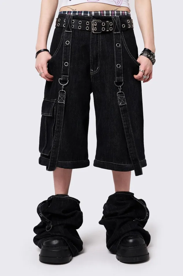 Trek Black Wide Leg Cargo Jeans Women Minga London Bottoms