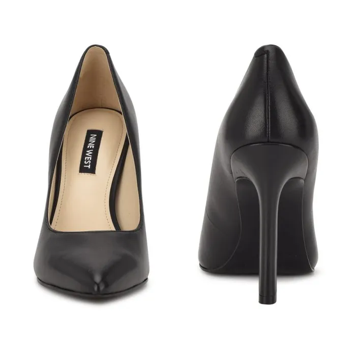 Trendz Pointy Toe Pumps Black Leather Women Nine West Heels Trendz Pointy Toe Pumps Black Leather Women Nine West Heels