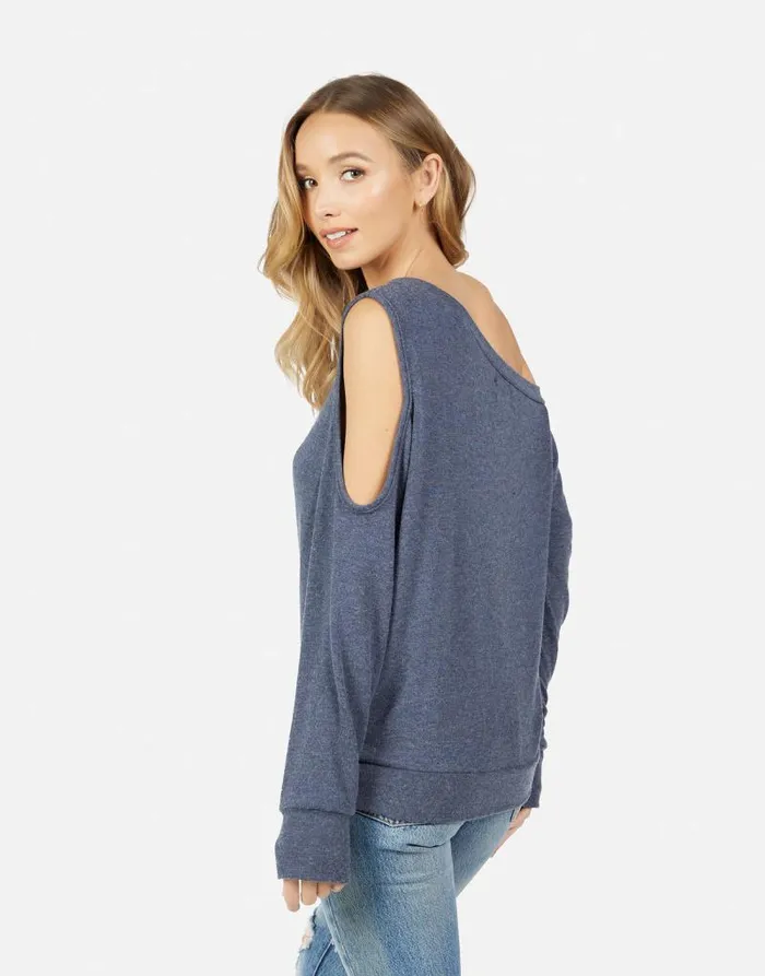 Trinidy Studded Stripe Peace Navy Women Lauren Moshi Long Sleeve