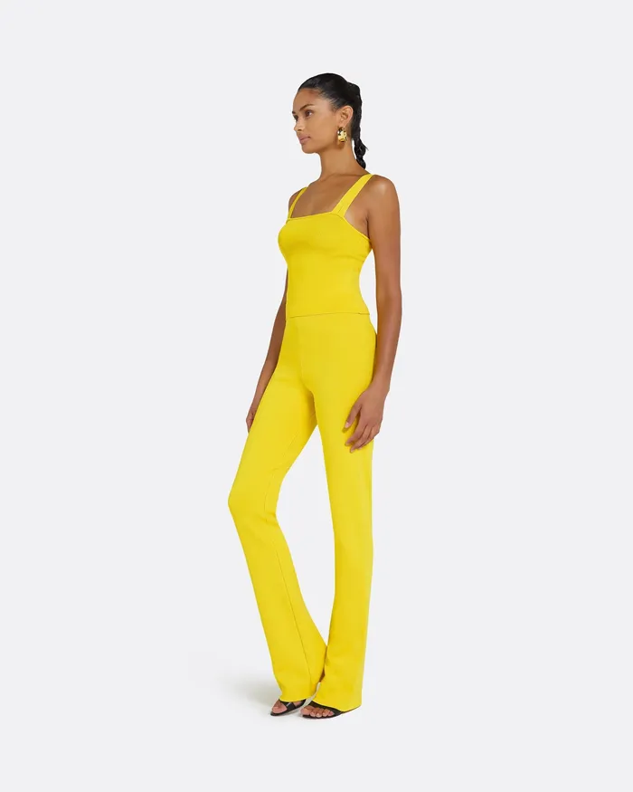 Trousers Safiyaa Women Khuno Canary Knit Trousers Canary