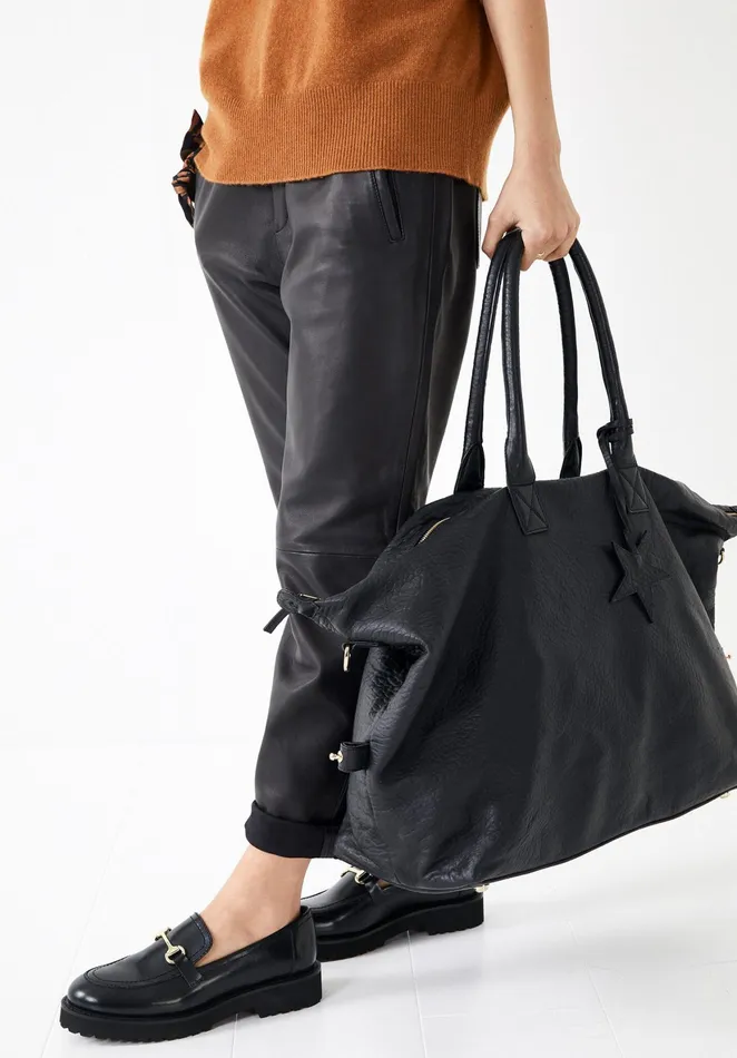 Trousers Women Hush Leather Joggers Black