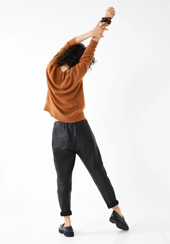 Trousers Women Hush Leather Joggers Black