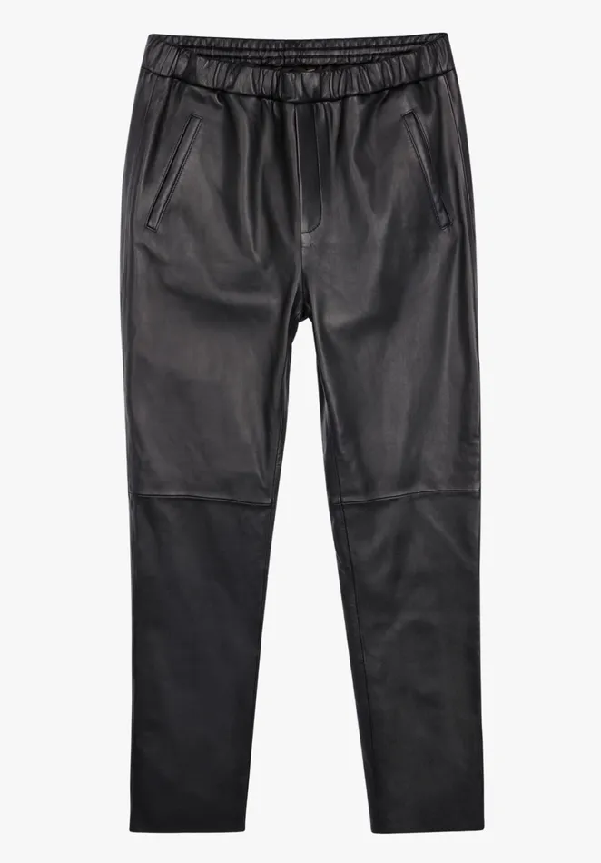 Trousers Women Hush Leather Joggers Black