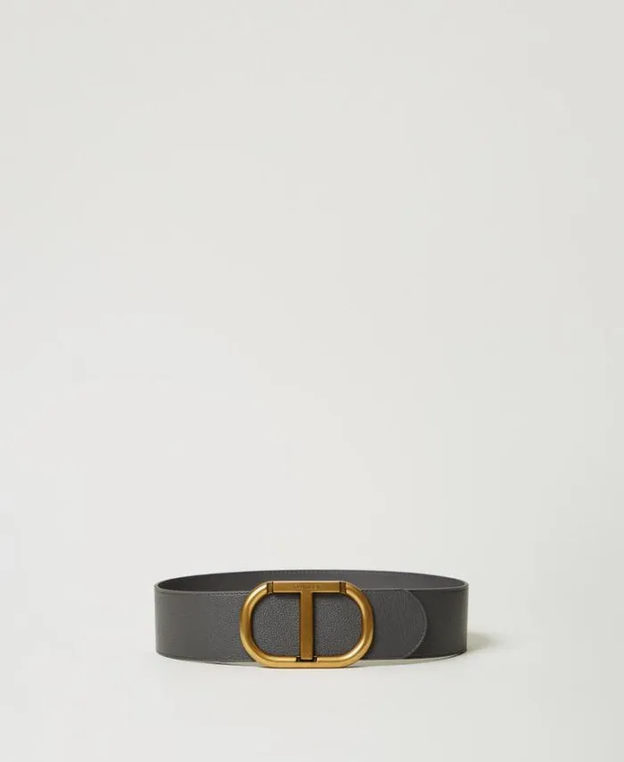 Twinset Belts Belt With Oval T Maxi Buckle Grey Stone 8211 Accessories